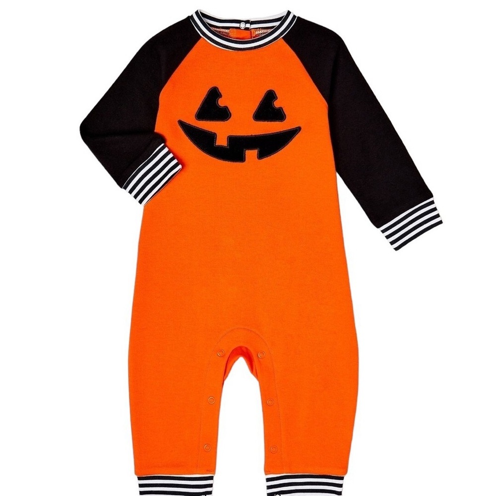 Celebrate It Orange and Black Kids One Piece Footie